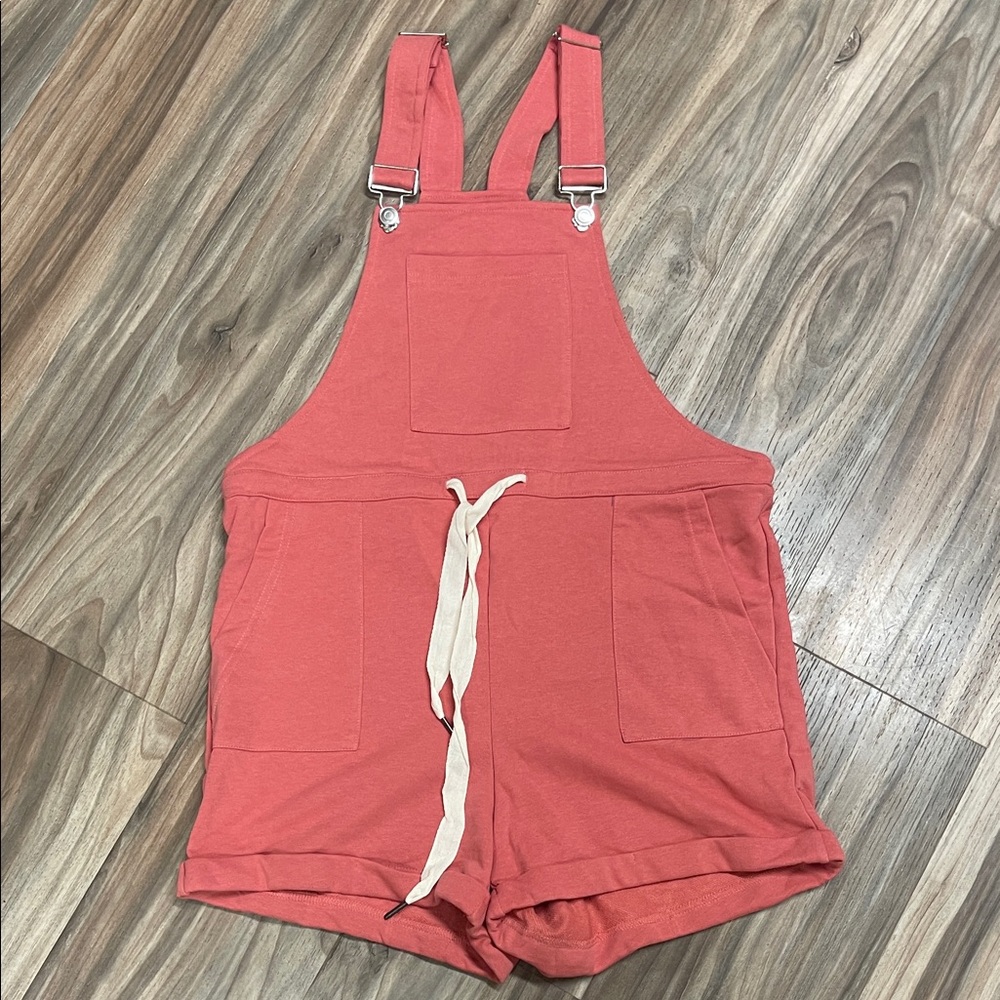 Coral Overalls with Front Pockets